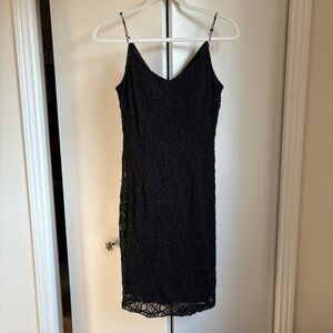 Vintage Joseph Ribkoff Black Mini Dress Sz 4 Holiday Party Little Black Dress